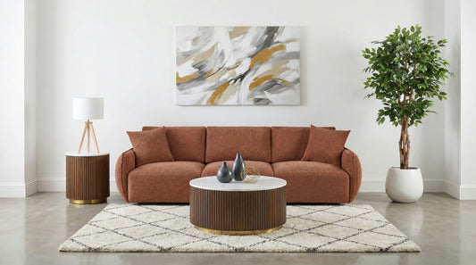 Elysia Modern Modular Chenille Sofa - Coral