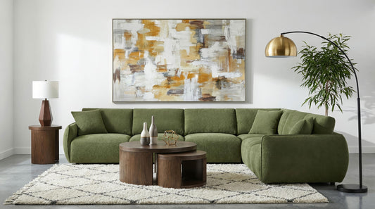 Elysia Modern Modular Chenille Sectional - Green