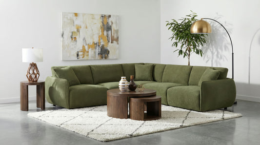 Elysia Modular Chenille Sectional - Green