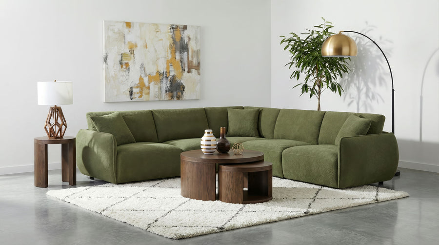 Elysia Modular Chenille Sectional - Green