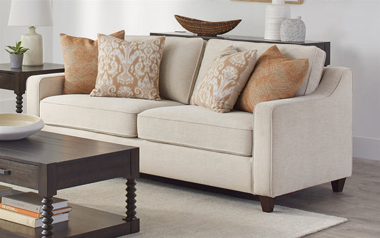 Christine Transitional Living Room Set - Beige Chenille