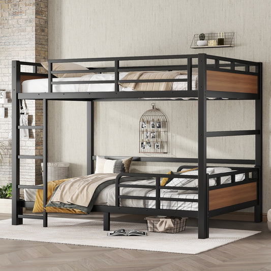 Full over Full Metal Bunk Bed/metal Loft Bed - Walnut - detail view 2