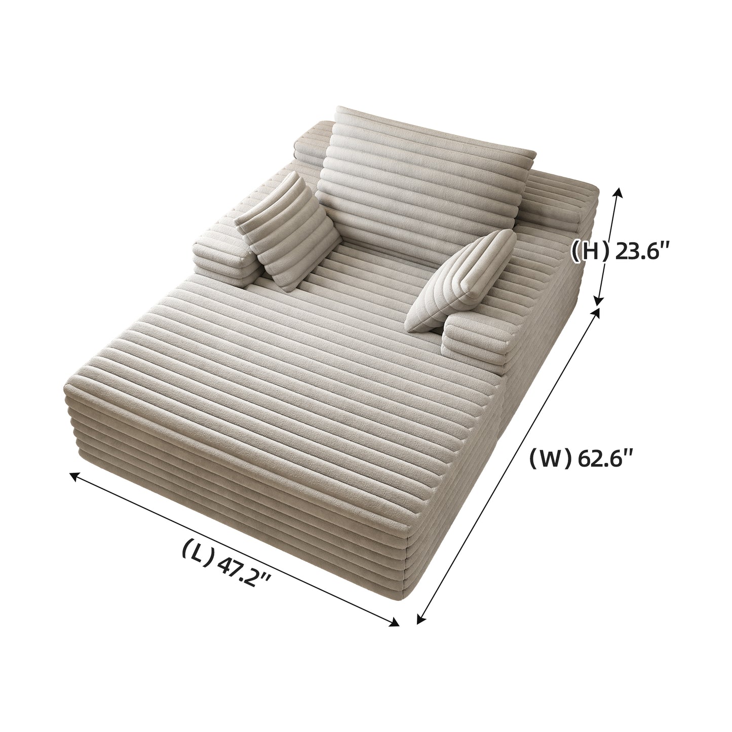 Chaise Lounge Chair Indoor - Grey - detail view 6