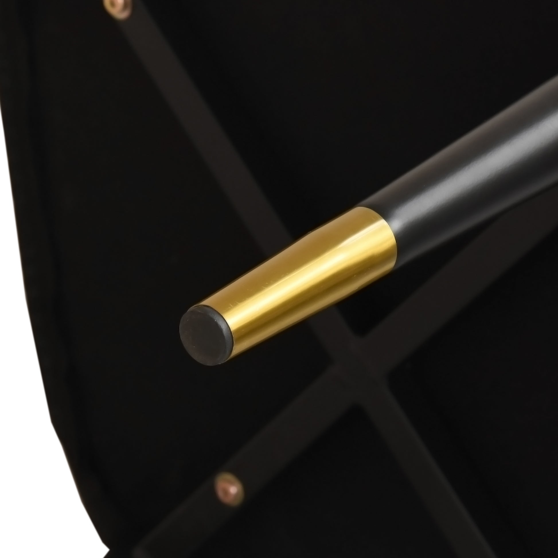 Saskia Modern PU Leather Side Chairs with Gold Tipped Legs Set of 2 Dark Brown & White