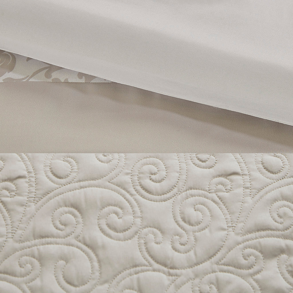 Embroidered 8 Piece Comforter Set Neutral
