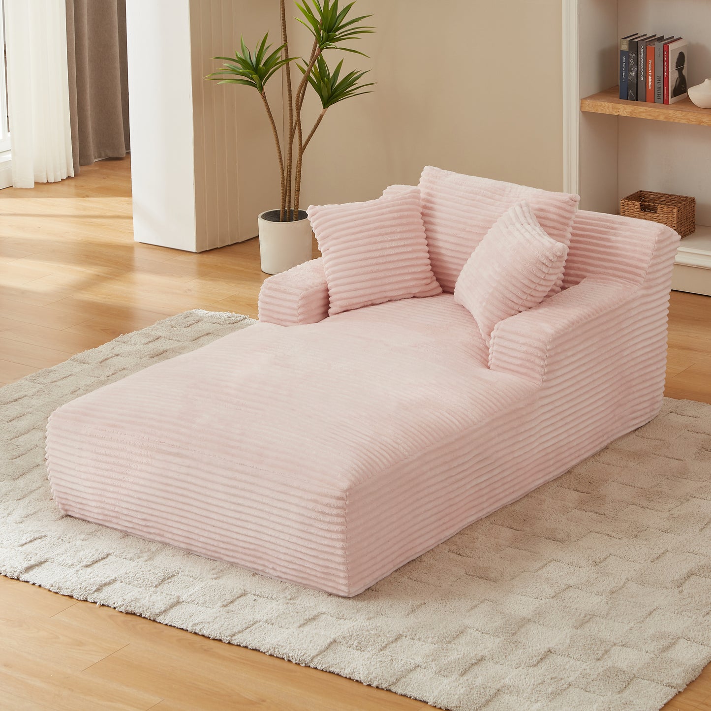 Oversized Chaise Lounge Chair Indoor - Pink - detail view 4