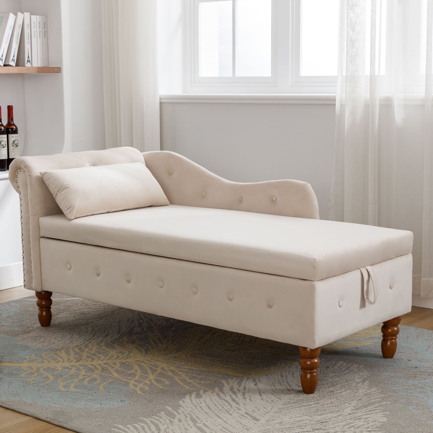 Beige Chaise Lounge Indoor - detail view 2