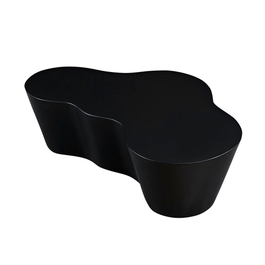 50" Unique Shape Coffee Table Sturdy Fiberglass Tea Table - Black - primary color shot