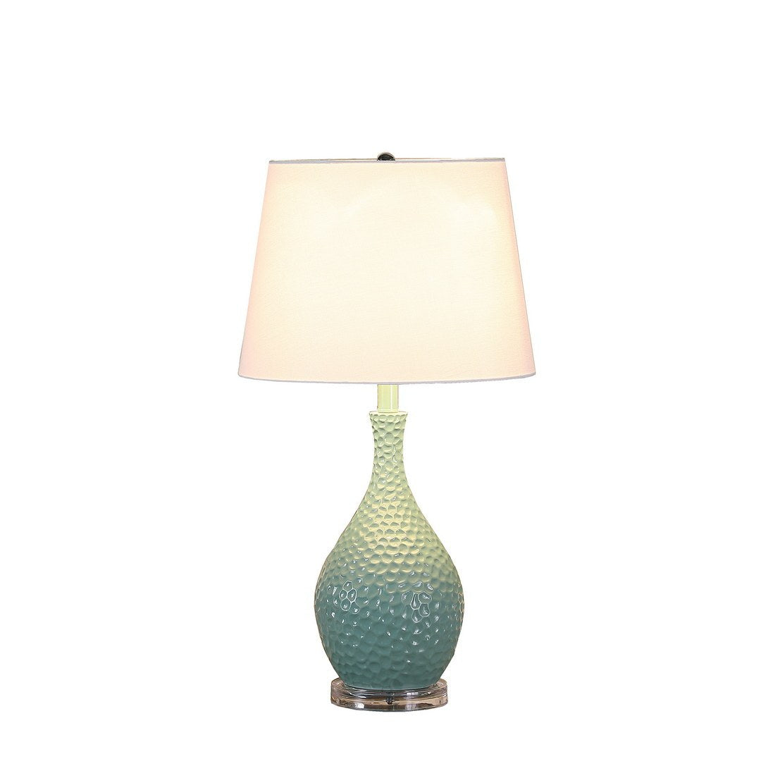 28' Teal Telli Pebble Mid-Century Resin Table Lamp
