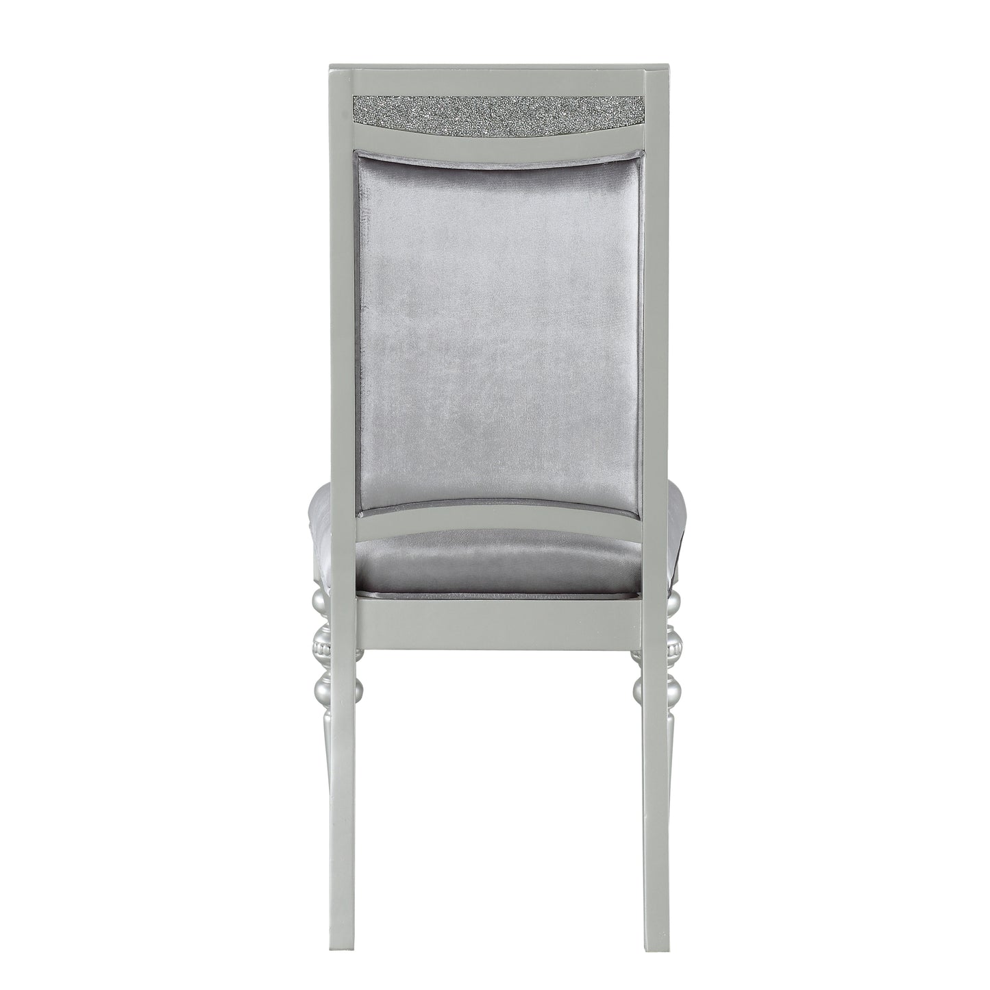 Grey and Platinum Upholstered Side Chairs Set of 2