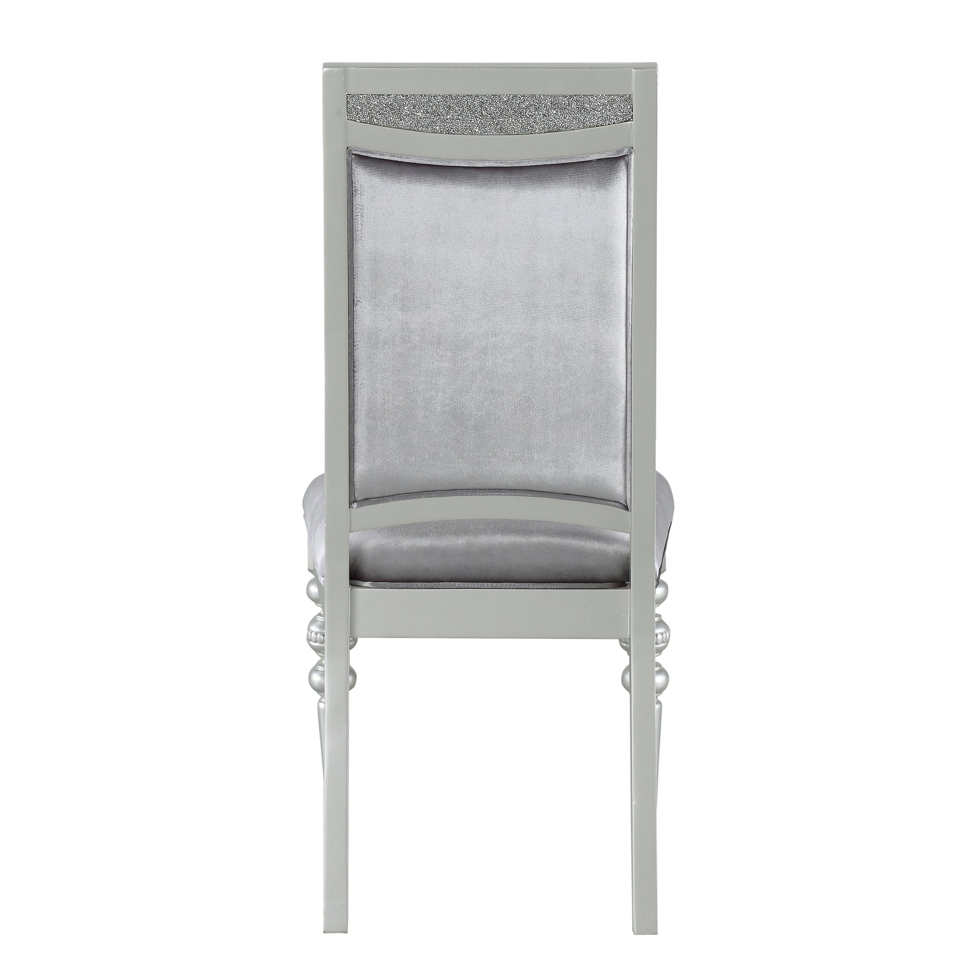 Grey and Platinum Upholstered Side Chairs Set of 2