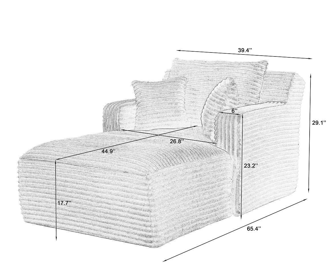 Indoor Single Chaise Sofa - Green - detail view 8