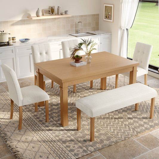 6-Piece Modern Dining Set - Natural - detail view 2