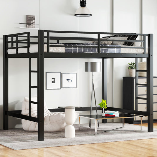 Full Size Metal Loft Bed - Black - primary color shot