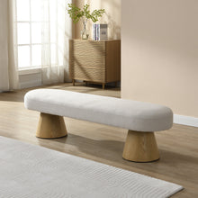 Arden Terra Bench — 64” Bouclé Seat in Ember Orange