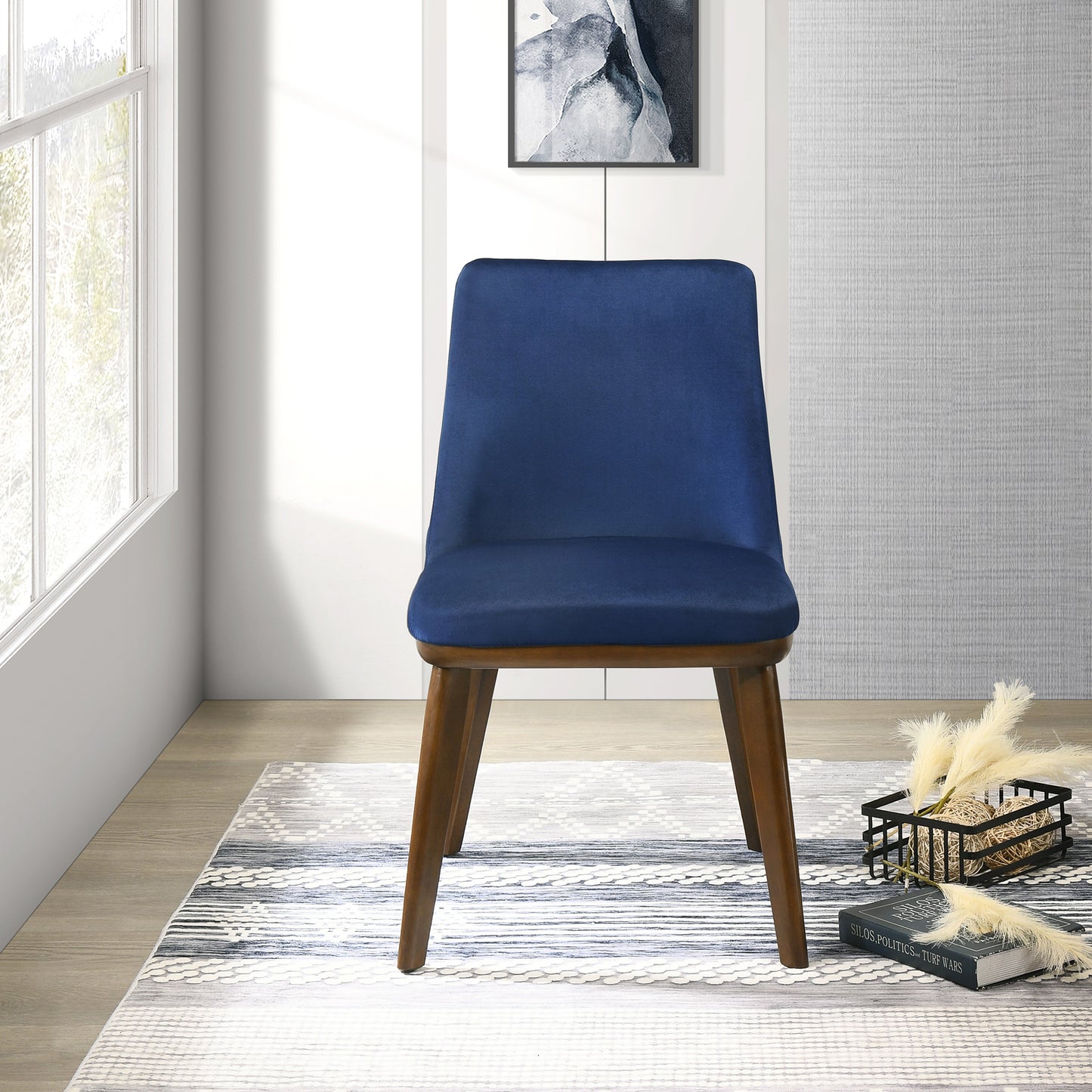 Clove Navy Blue Velvet Dining Chair Set Of 2