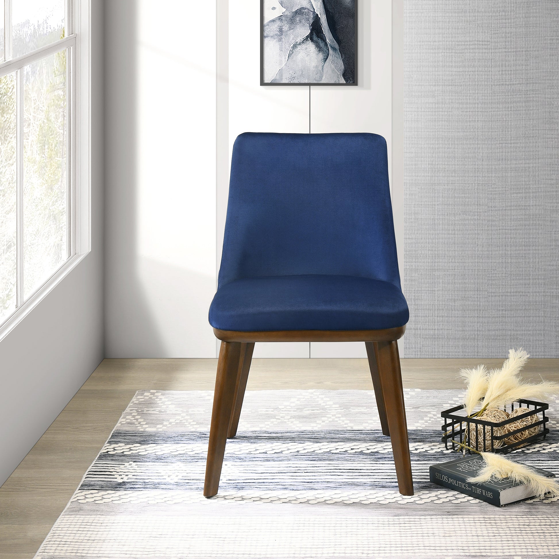 Clove Navy Blue Velvet Dining Chair Set Of 2