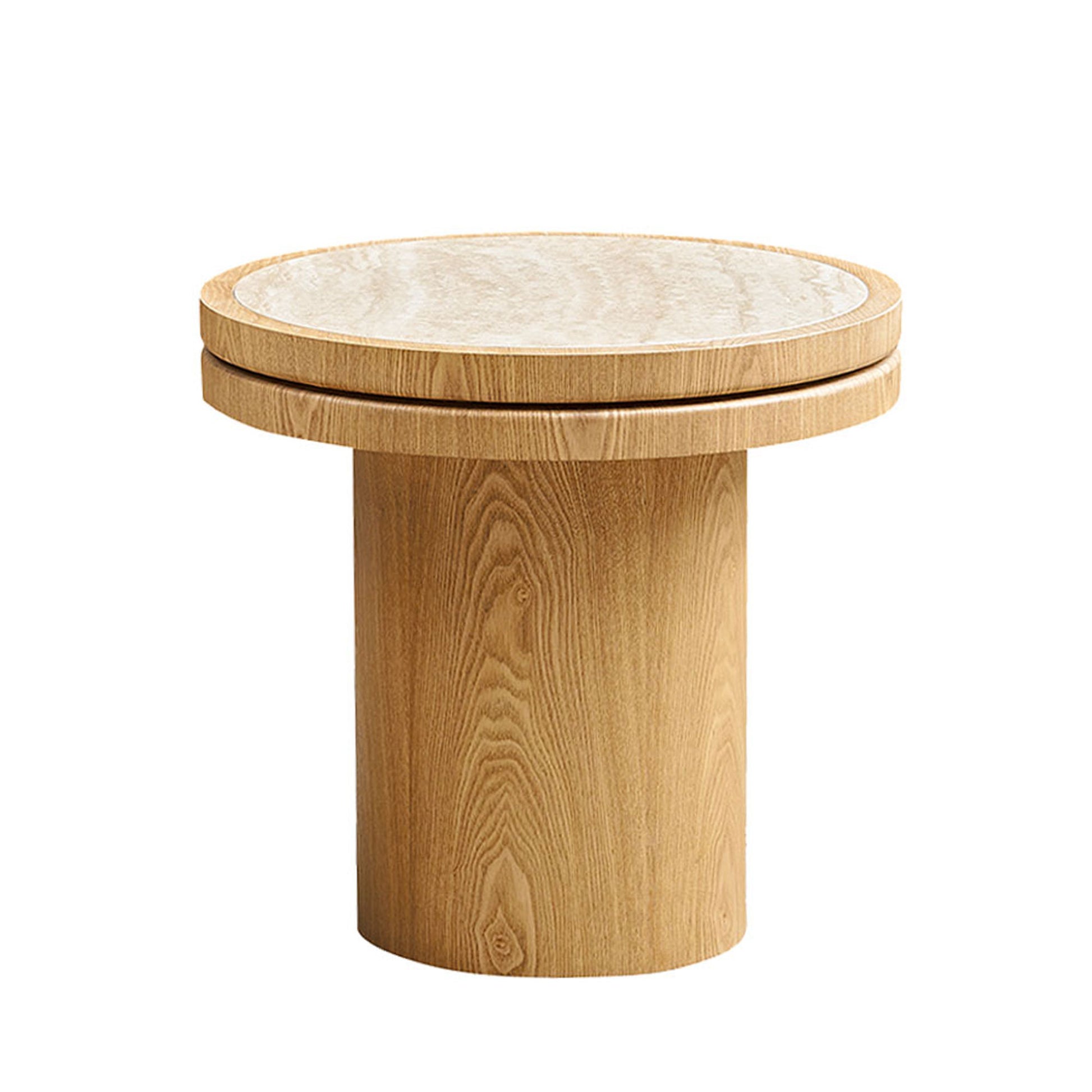 19" Round MDF Side Table Sintered Stone Tabletop - Natural - detail view 3