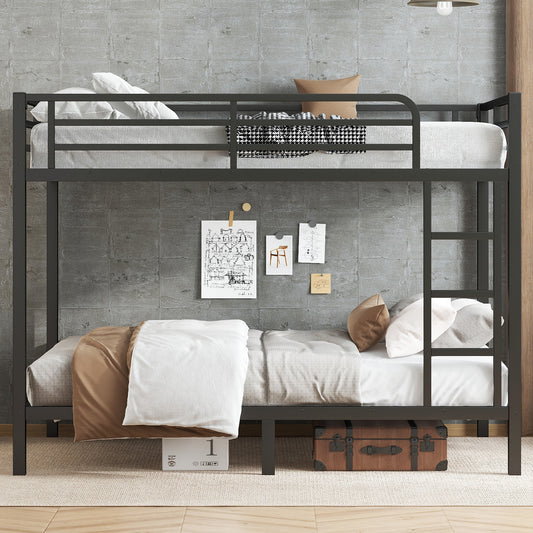 Metal Full XL over Full XL Bunk Bed for Teens and Adults - Black - detail view 2