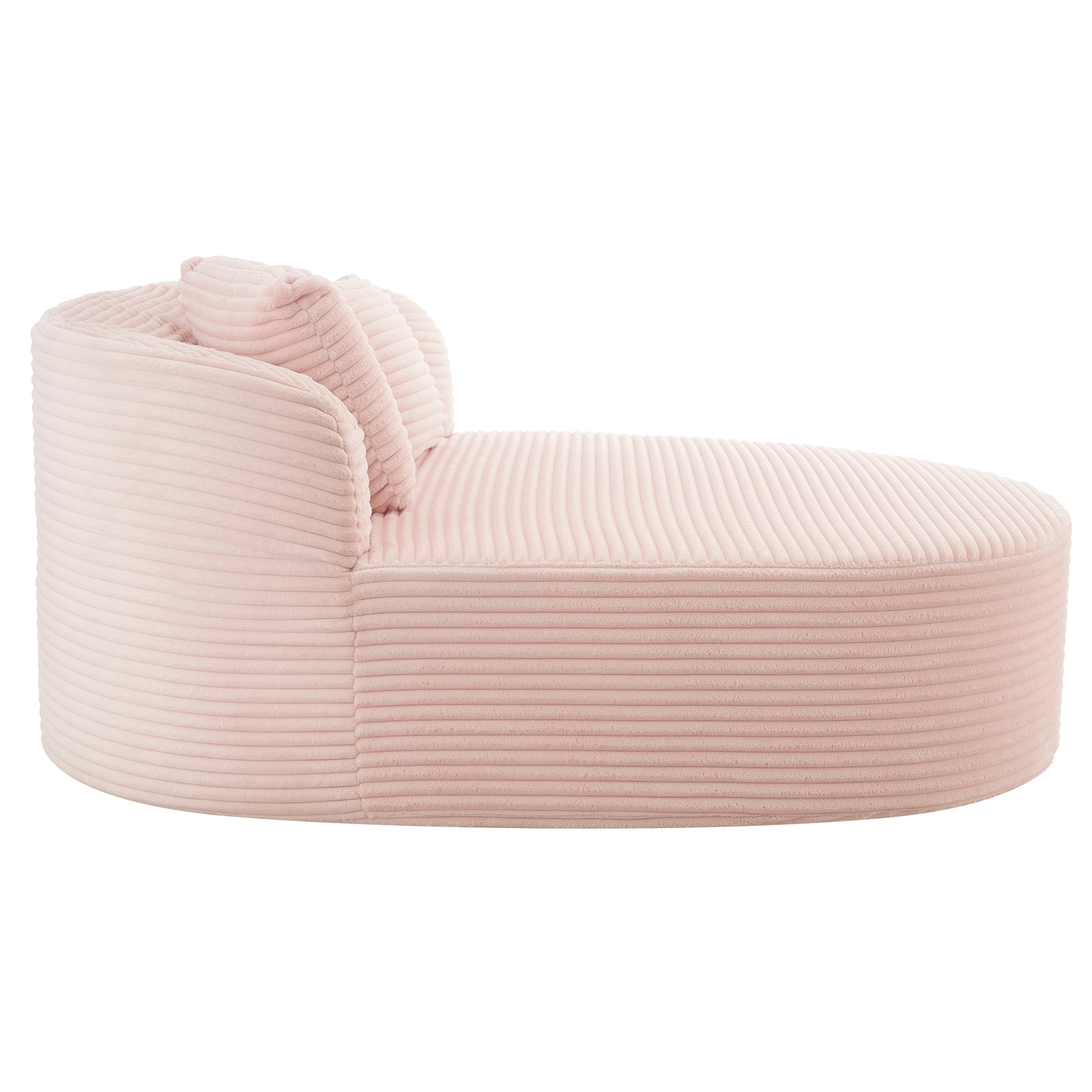 Modern Chaise Lounge Sofa Boneless Couch 51.6' Sofa Bed with Two Supportive Pillows - Pink - detail view 8
