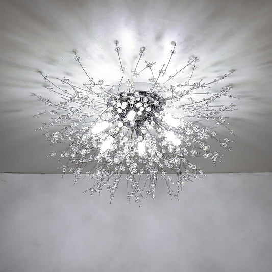 The Celeste Crystal Flush Mount Ceiling Light – Chrome Finish