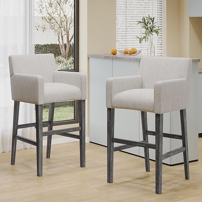 Galatea Modern 30.5 inch Bar Stools - Light Gray/Gray