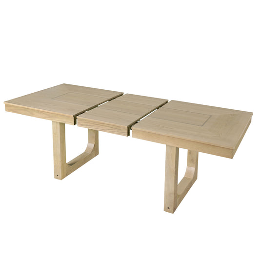 60 to 78 In, Extendable Dining Table, Farmhouse Wooden Kitchen Table with Removable Leaf, Seats 4–8, Natural - primary color shot