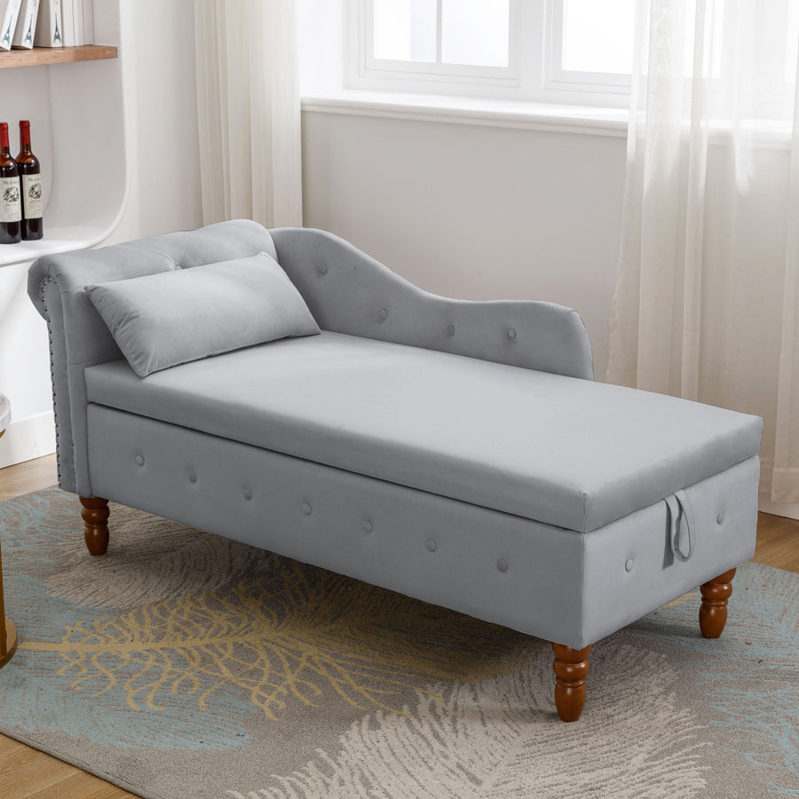 Grey Chaise Lounge Indoor - detail view 2
