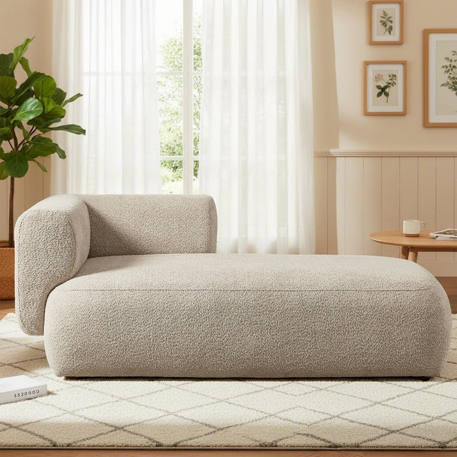 Upholstered Chaise Lounge - Camel - primary color shot