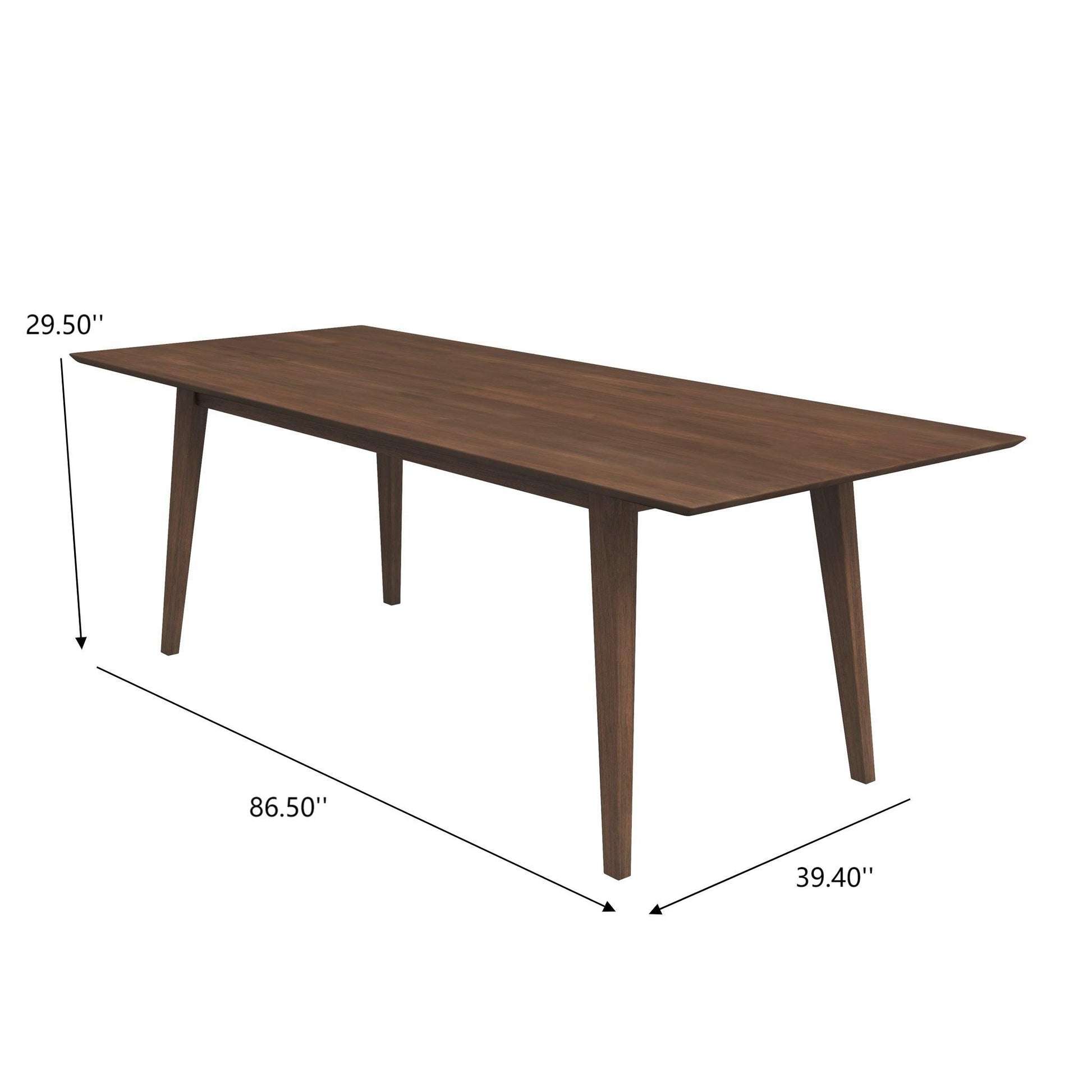 Levi Modern Style Solid Wood Rectangular Dining Kitchen Table Brown 86' - detail view 4