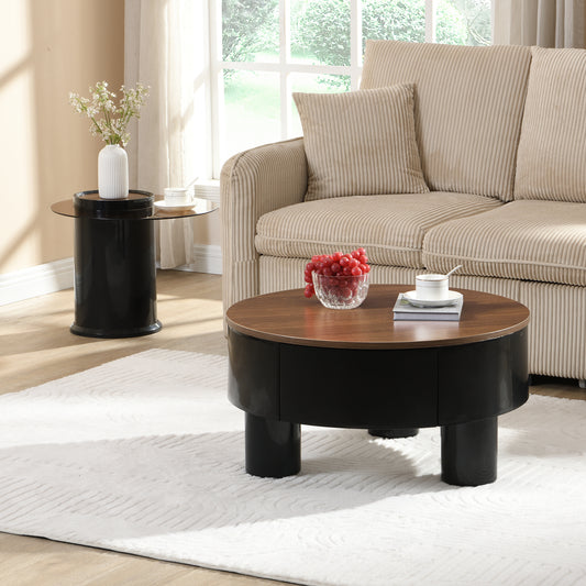 Black & Brown Melamine,plastic Nesting Tables with Black Legs - detail view 2