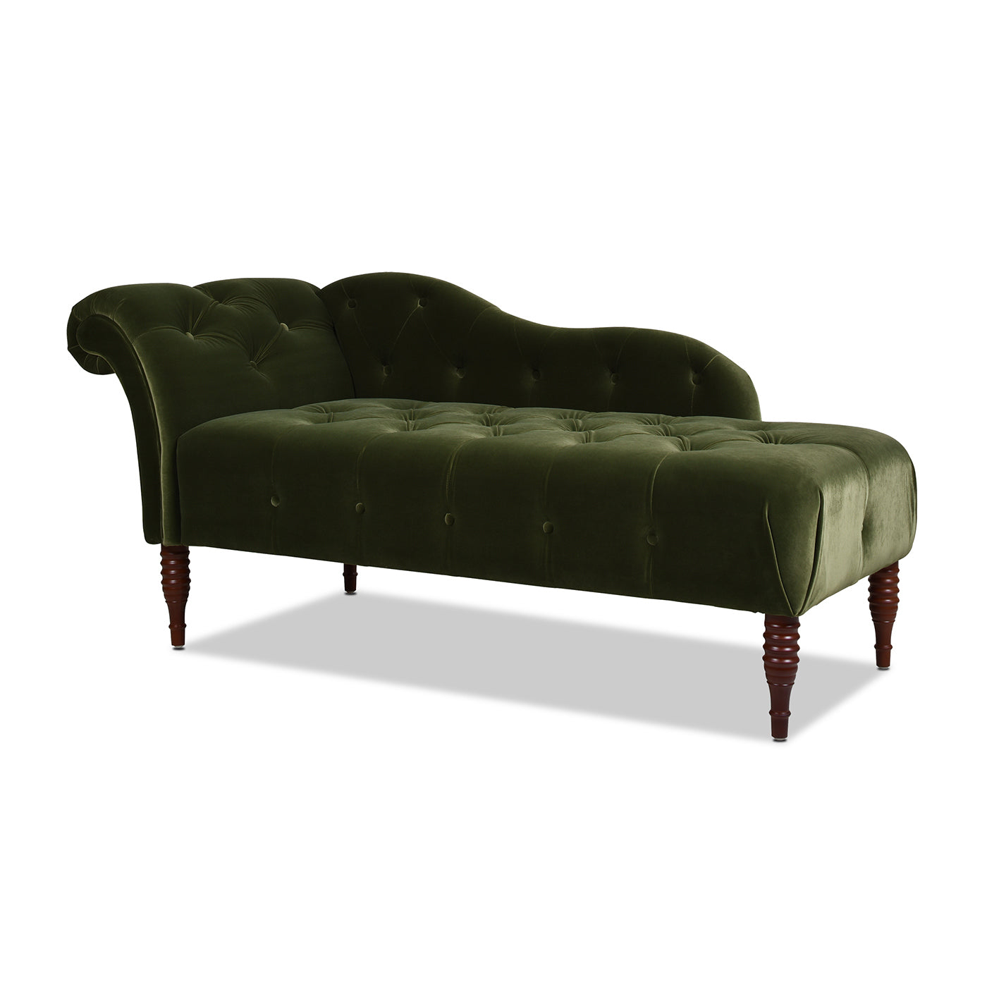 Samuel Tufted Roll Arm Chaise Lounge - Olive & Green - detail view 6