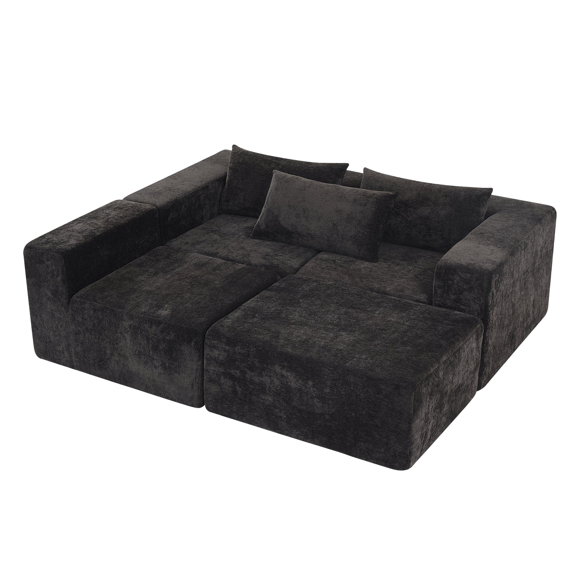 107' Compressed Sectional Sofas(Black) - detail view 7