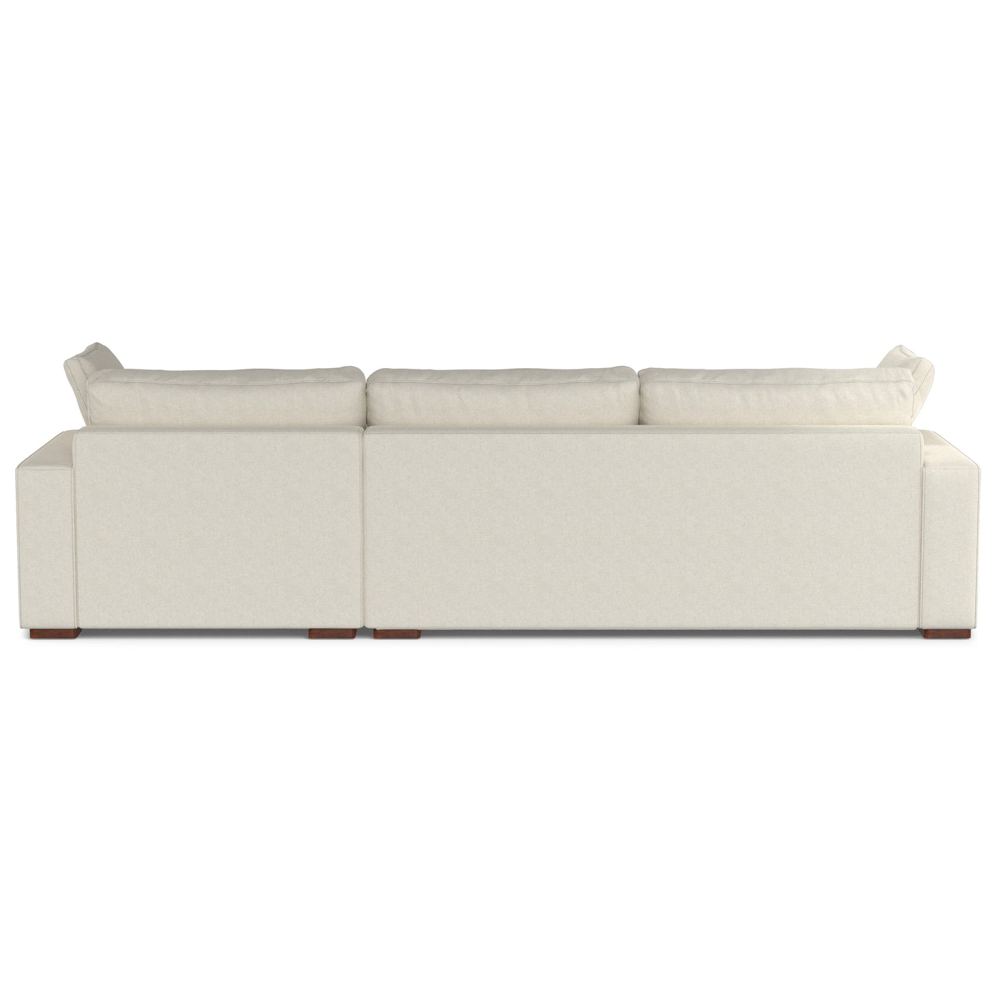 Charlie Deep Seater Right Sectional Sofa in Cream Performance Fabric with High-Density Foam Cushions and Solid Wood Frame - detail view 4