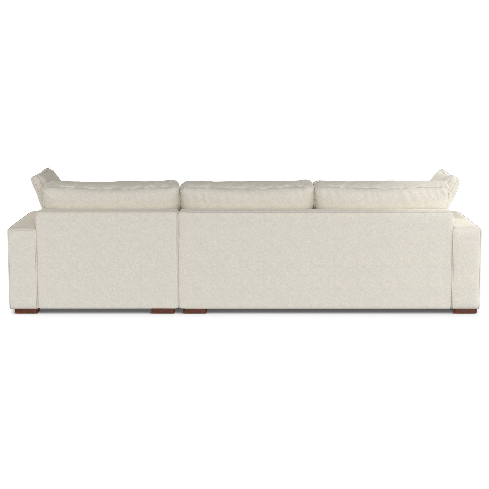 Charlie Deep Seater Right Sectional Sofa in Cream Performance Fabric with High-Density Foam Cushions and Solid Wood Frame - detail view 4