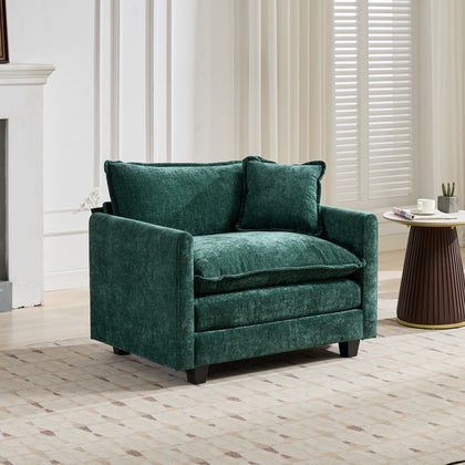 Green Chenille Accent Chair