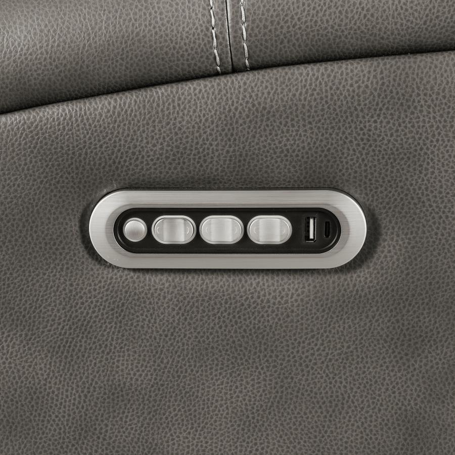 Brickston Triple Power Reclining Sofa – Charcoal