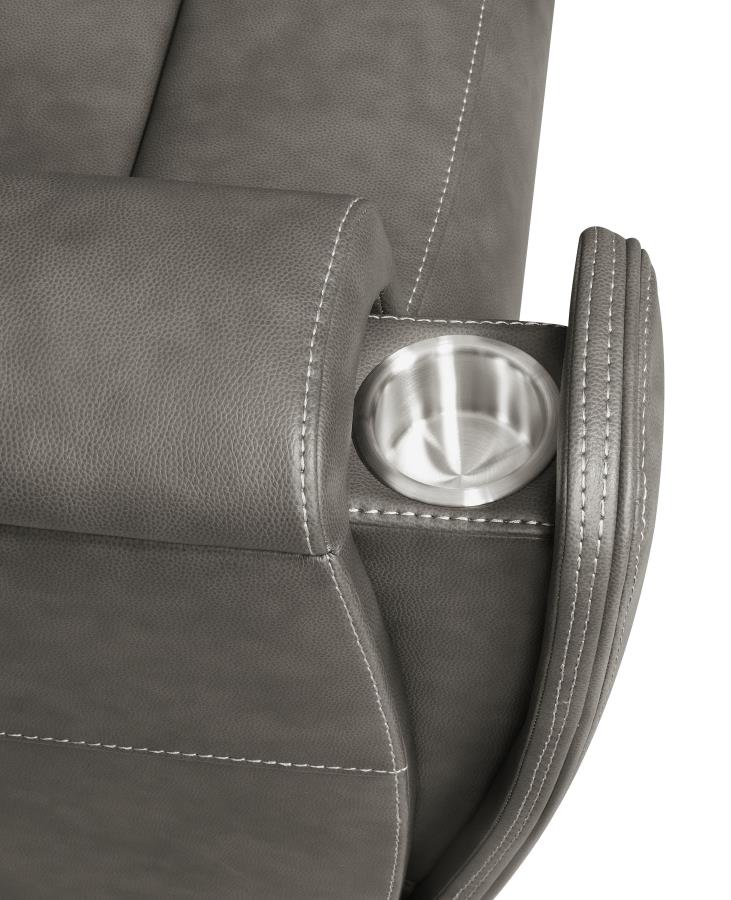 Brickston Triple Power Reclining Sofa – Charcoal