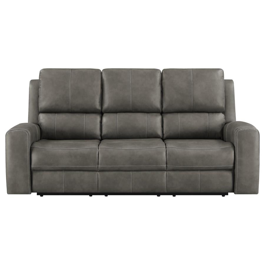 Brickston Triple Power Reclining Sofa – Charcoal