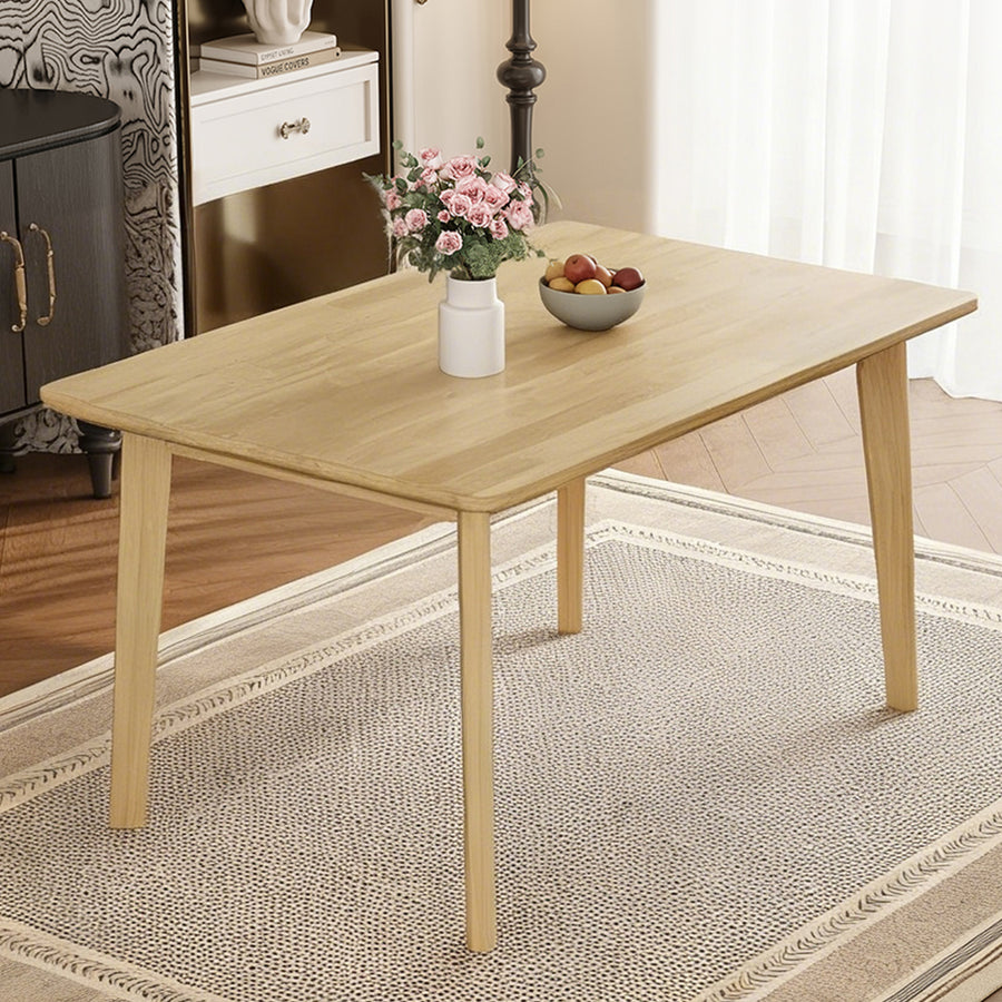 Rustic Farmhouse Diningtable - Solid Wood Frame, Minimalist Retro Dining Table for Dining Room - primary color shot