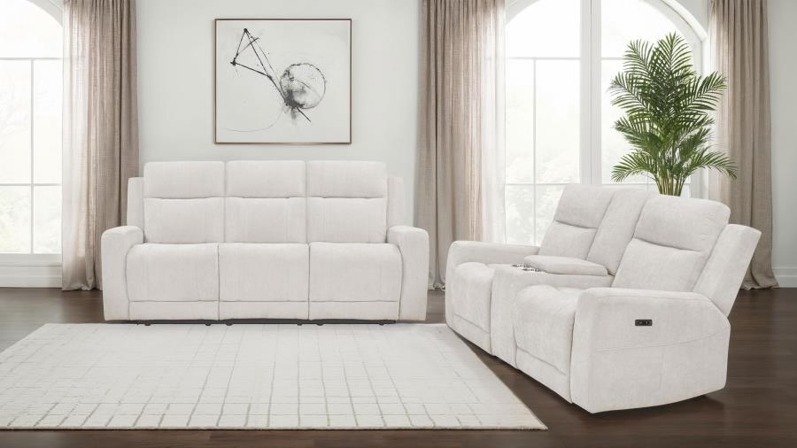 Kennett Ivory Chenille Power Reclining Sofa