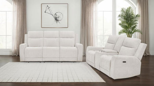 Kennett Ivory Chenille Power Reclining Sofa