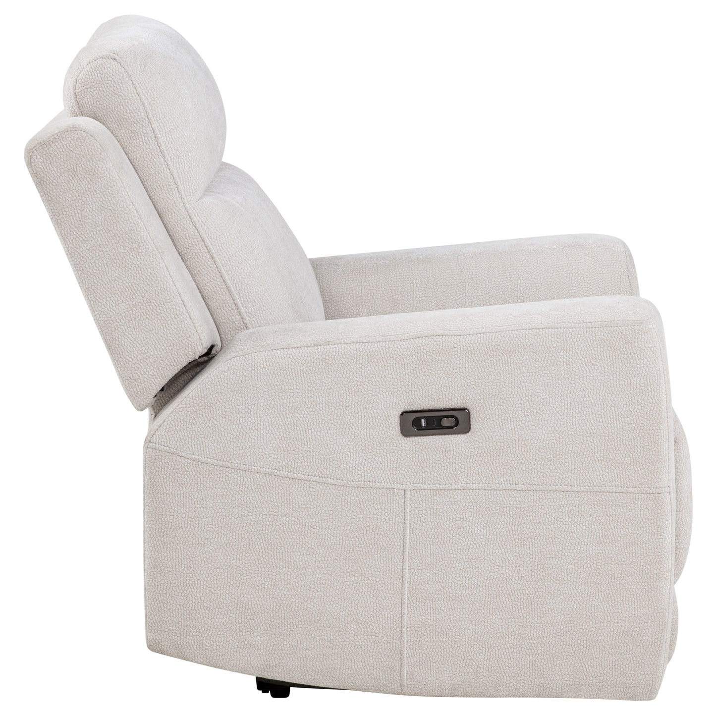 Kennett Chenille Power Recliner Chair, Ivory