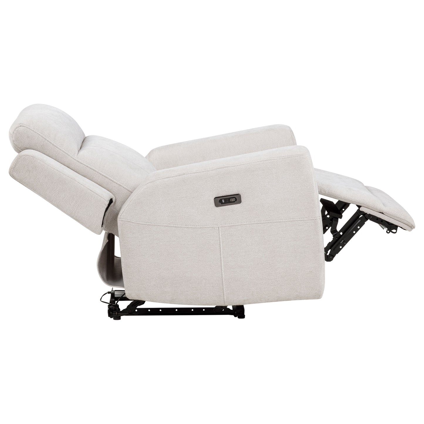 Kennett Chenille Power Recliner Chair, Ivory