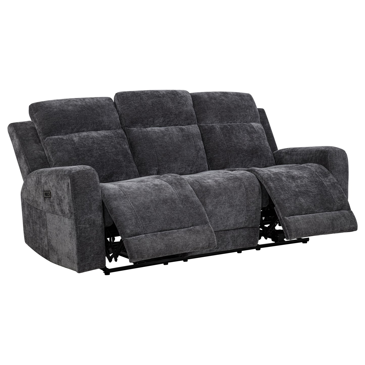 Kennett Dark Gray Chenille Power Reclining Sofa