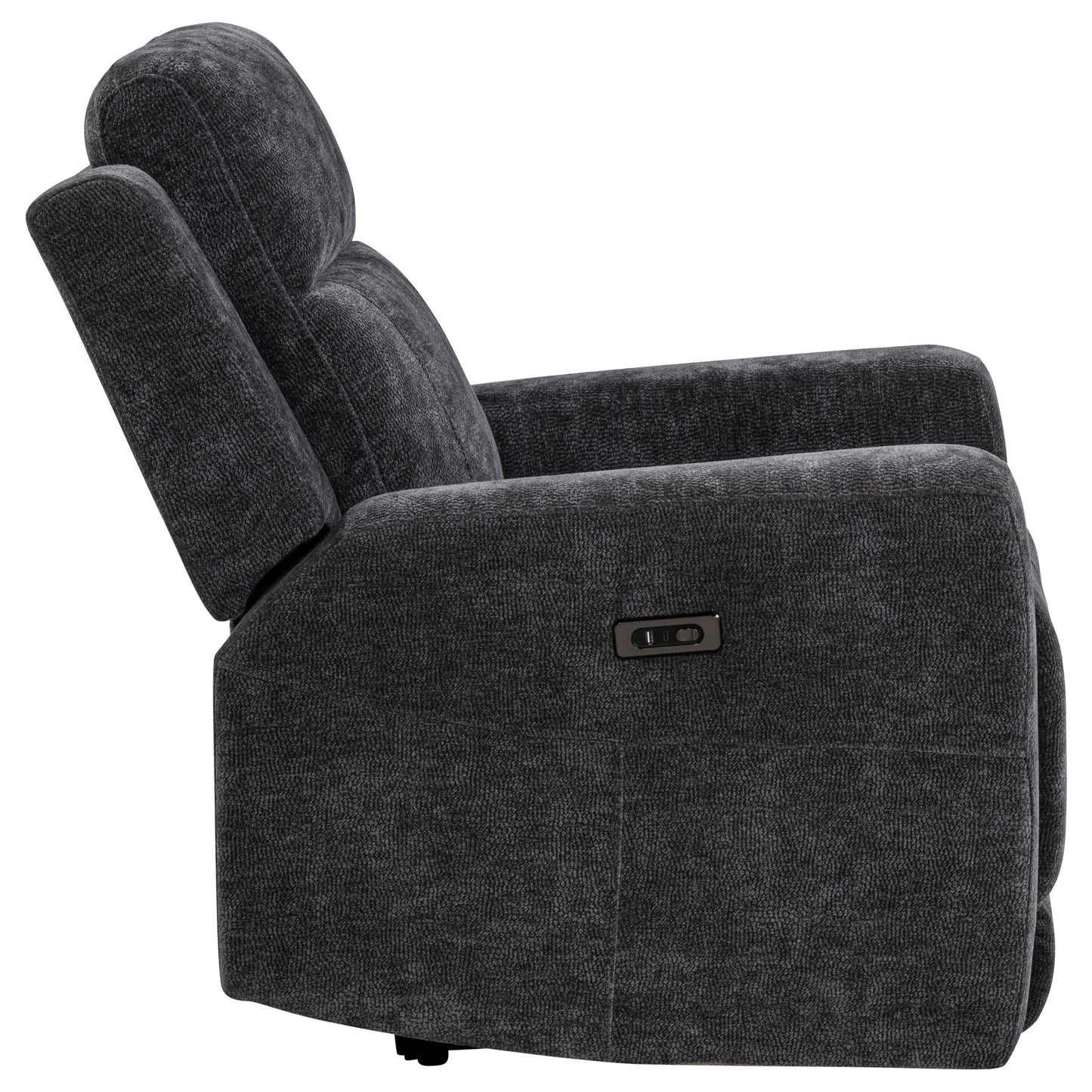 Kennett Chenille Power Recliner Chair, Dark Gray