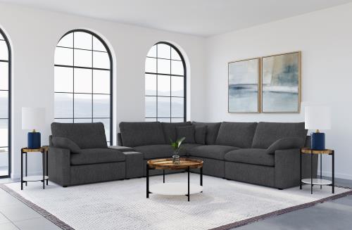 Collins 5-piece Modular Power Reclining Sectional Black