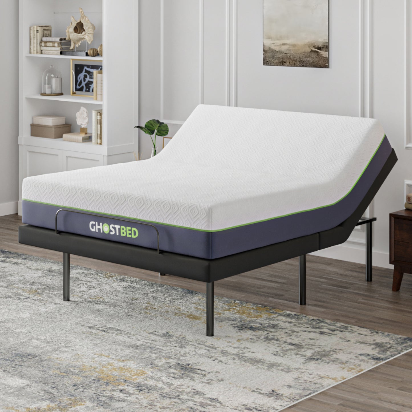 Ghostbed Adjustable Base Queen - Dark Gray Metal Frame with Massage - detail view 5