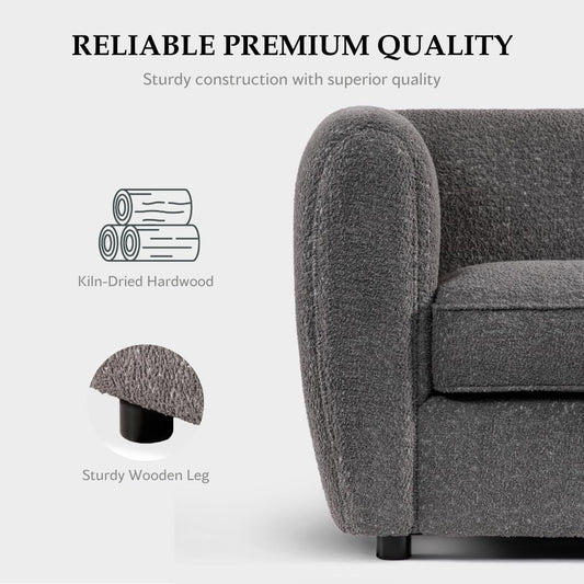 Verdal Contemporary Sofa in Charcoal Boucle