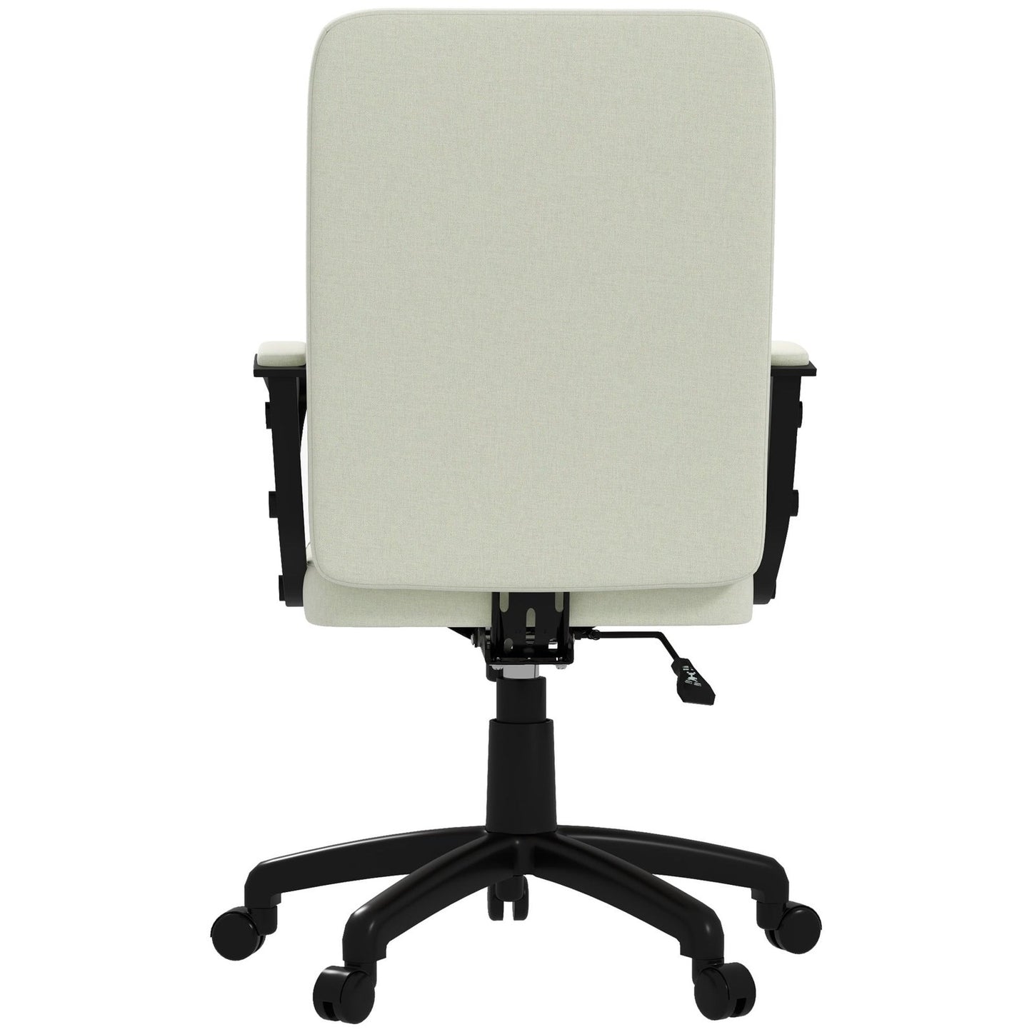 Lorena Cream White Linen Upholstered Office Chair